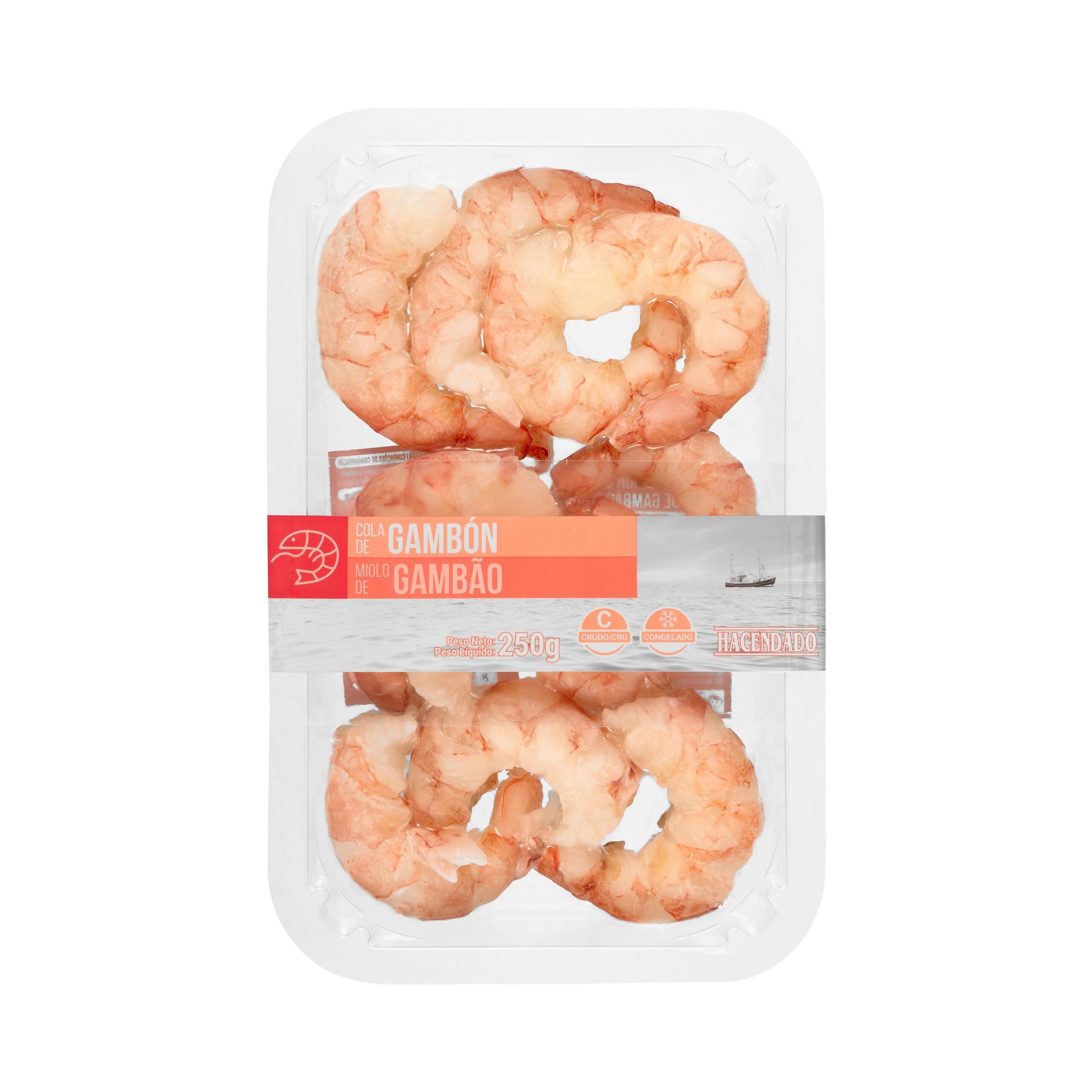 Colas de gambón crudo Hacendado congelado Mercadona
