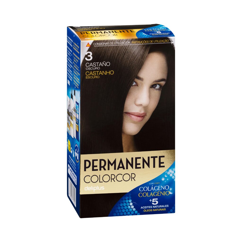 Coloración permanente 3 castaño oscuro Deliplus Colorcor