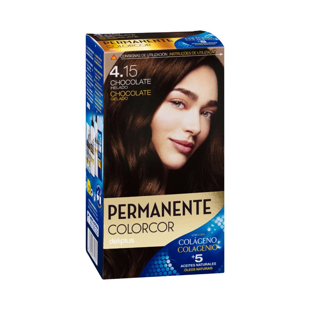 Coloración permanente 4.15 chocolate helado Deliplus Colorcor