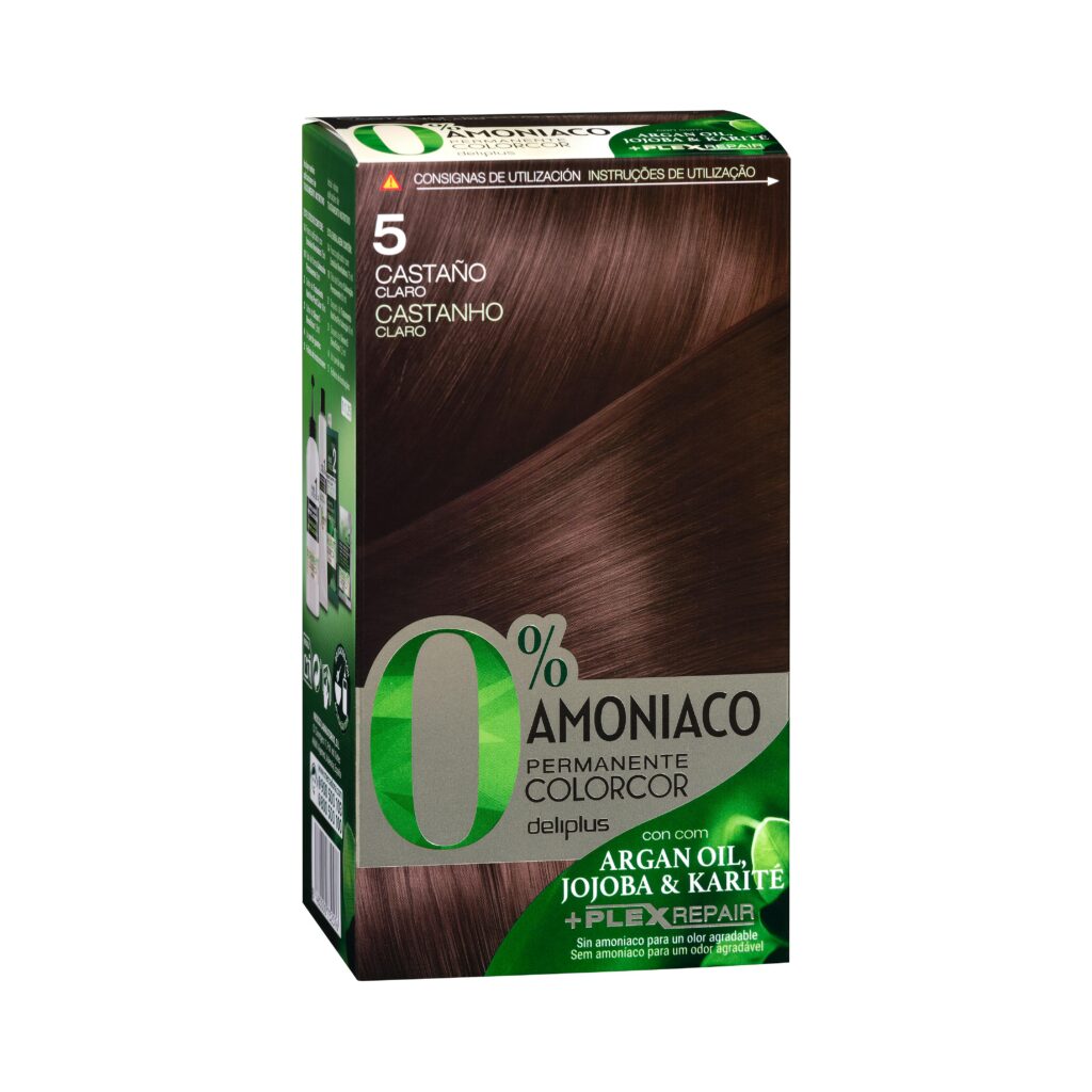 Coloración permanente 5 castaño claro Deliplus 0% amoníaco Colorcor