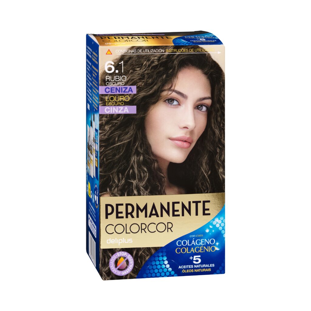 Coloración permanente 6.1 rubio oscuro ceniza Deliplus Colorcor