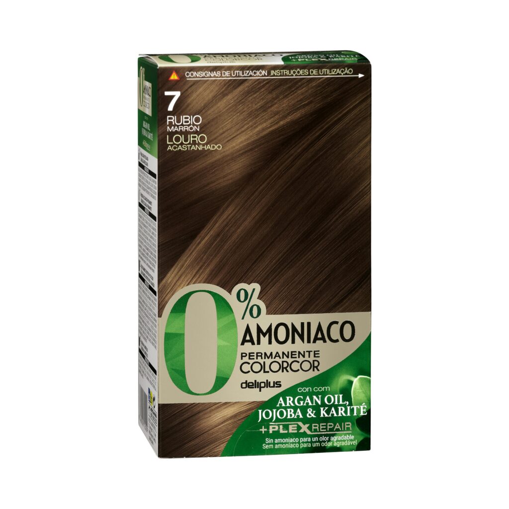 Coloración permanente 7 rubio Deliplus 0% amoníaco Colorcor