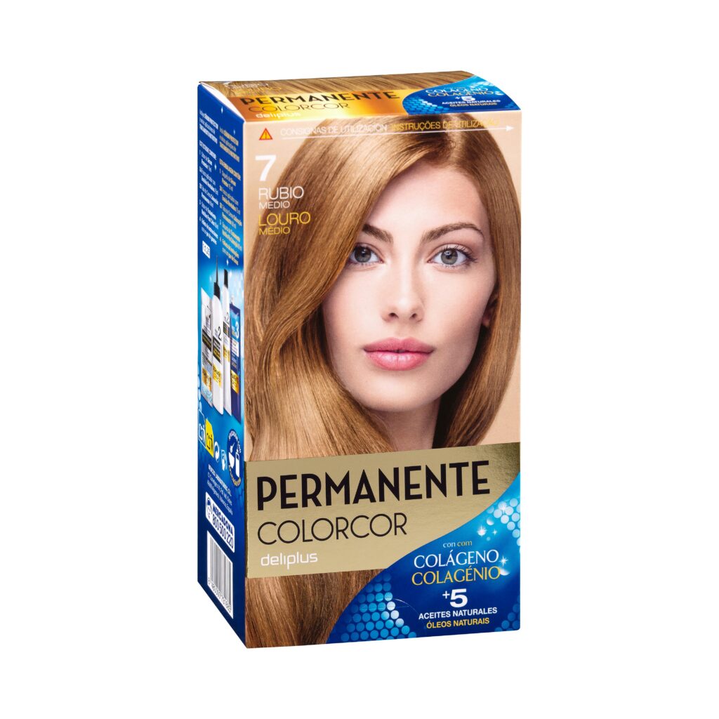 Coloración permanente 7 rubio medio Deliplus Colorcor