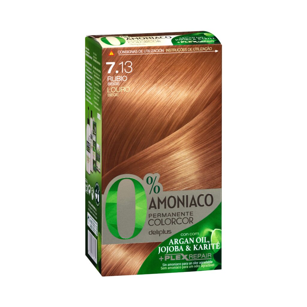 Coloración permanente 7.13 rubio beige Deliplus 0% amoníaco Colorcor