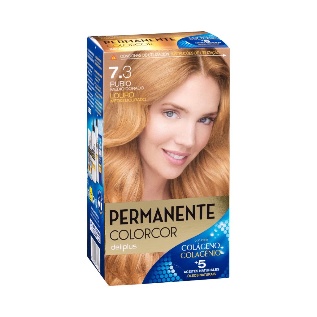 Coloración permanente 7.3 rubio medio dorado Deliplus Colorcor