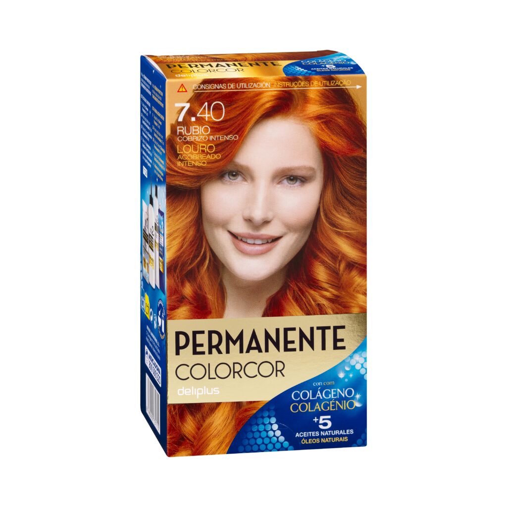 Coloración permanente 7.40 rubio cobrizo intenso Deliplus Colorcor