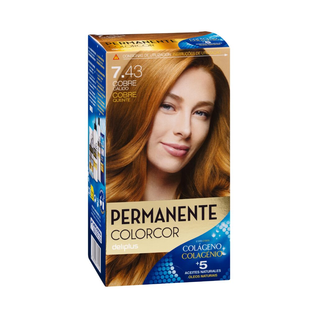 Coloración permanente 7.43 cobre cálido Deliplus Colorcor