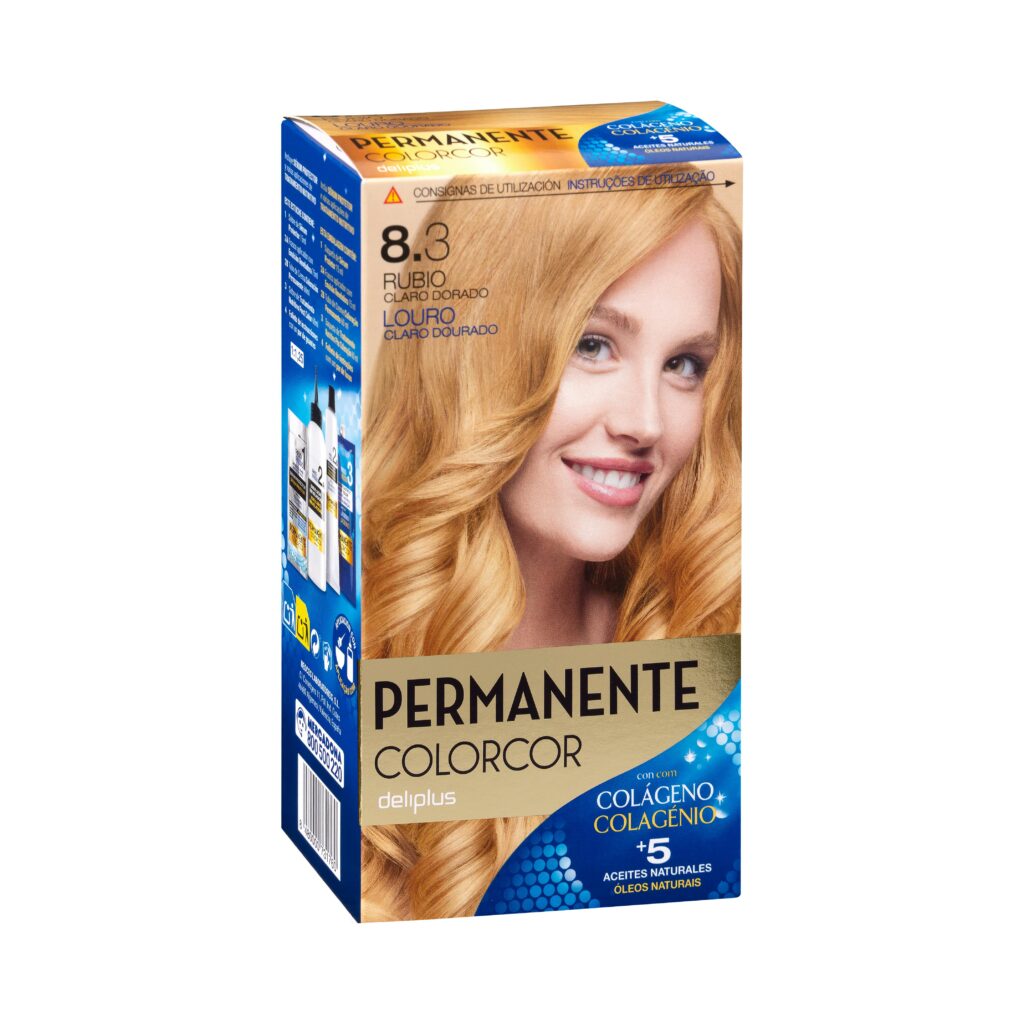Coloración permanente 8.3 rubio claro dorado Deliplus Colorcor
