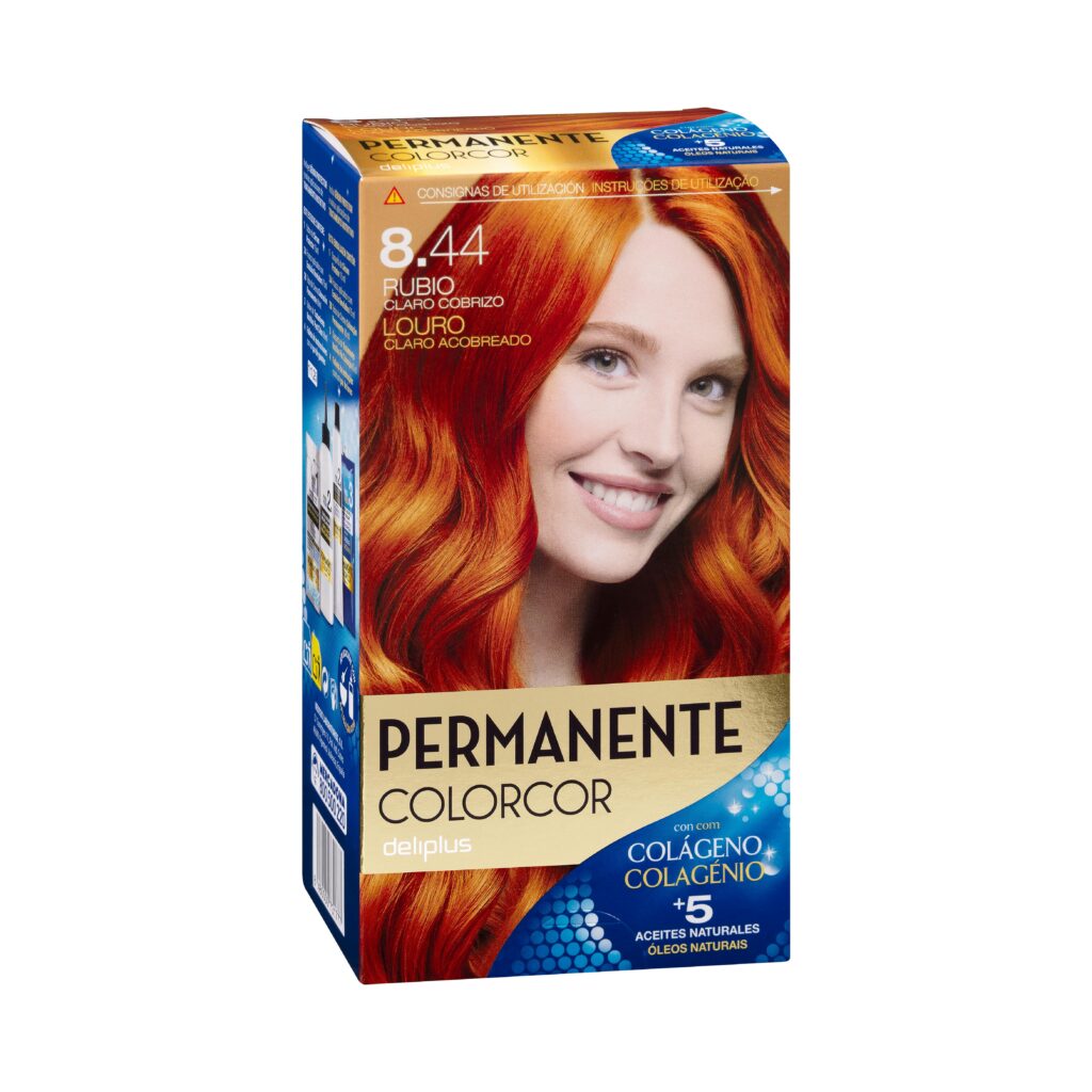 Coloración permanente 8.44 rubio claro cobrizo Deliplus Colorcor