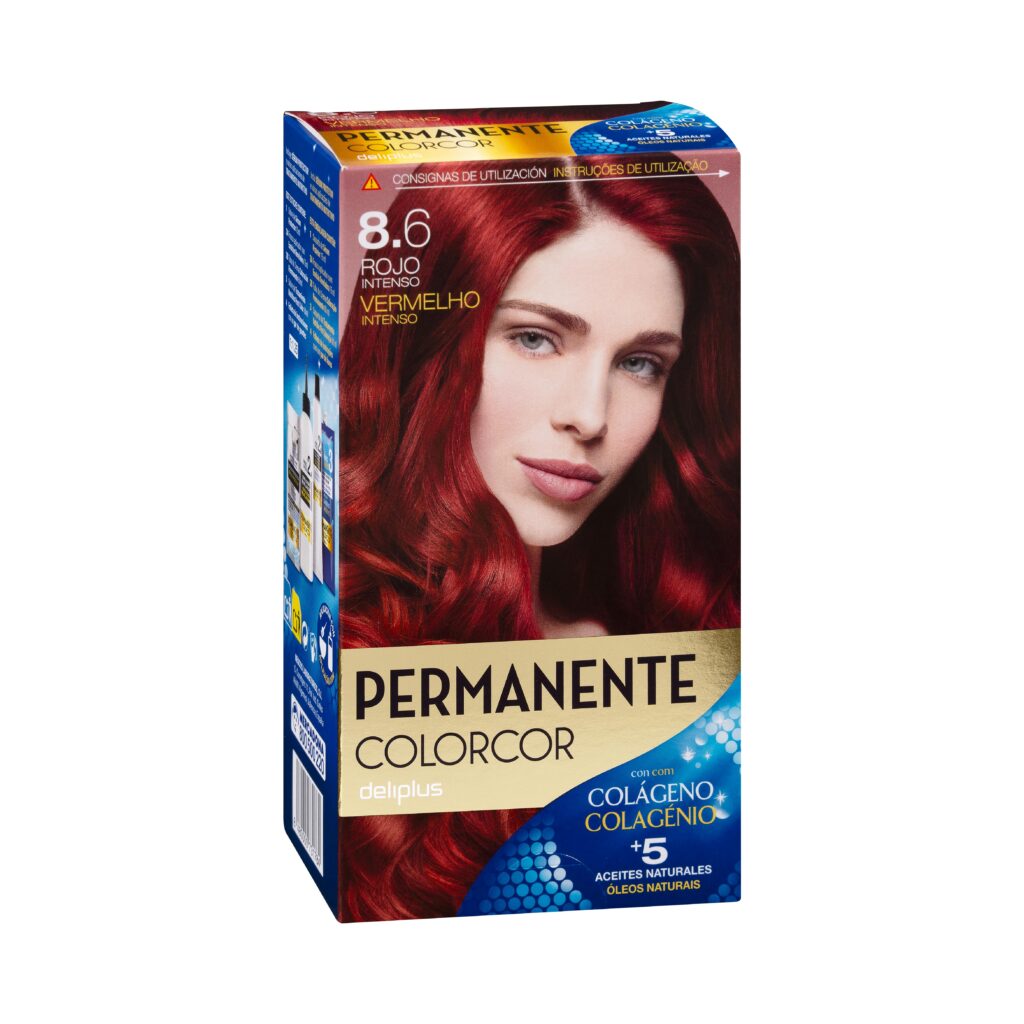 Coloración permanente 8.6 rojo intenso Deliplus Colorcor