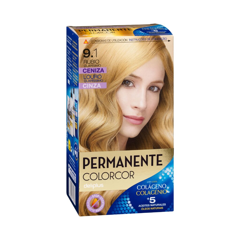 Coloración permanente 9.1 rubio clarísimo ceniza Deliplus Colorcor