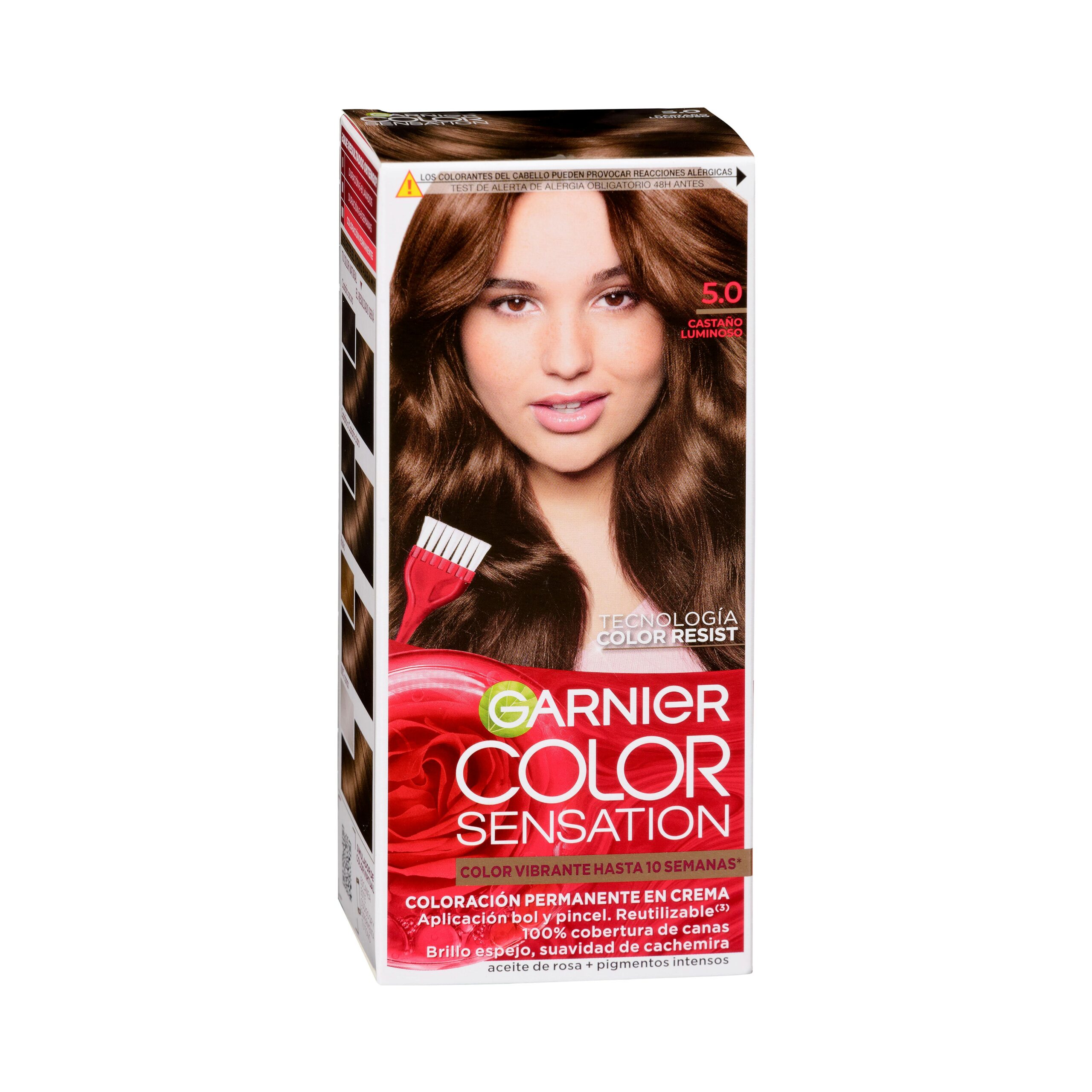 Coloración permanente Garnier 5.0 castaño luminoso Color Sensation Mercadona