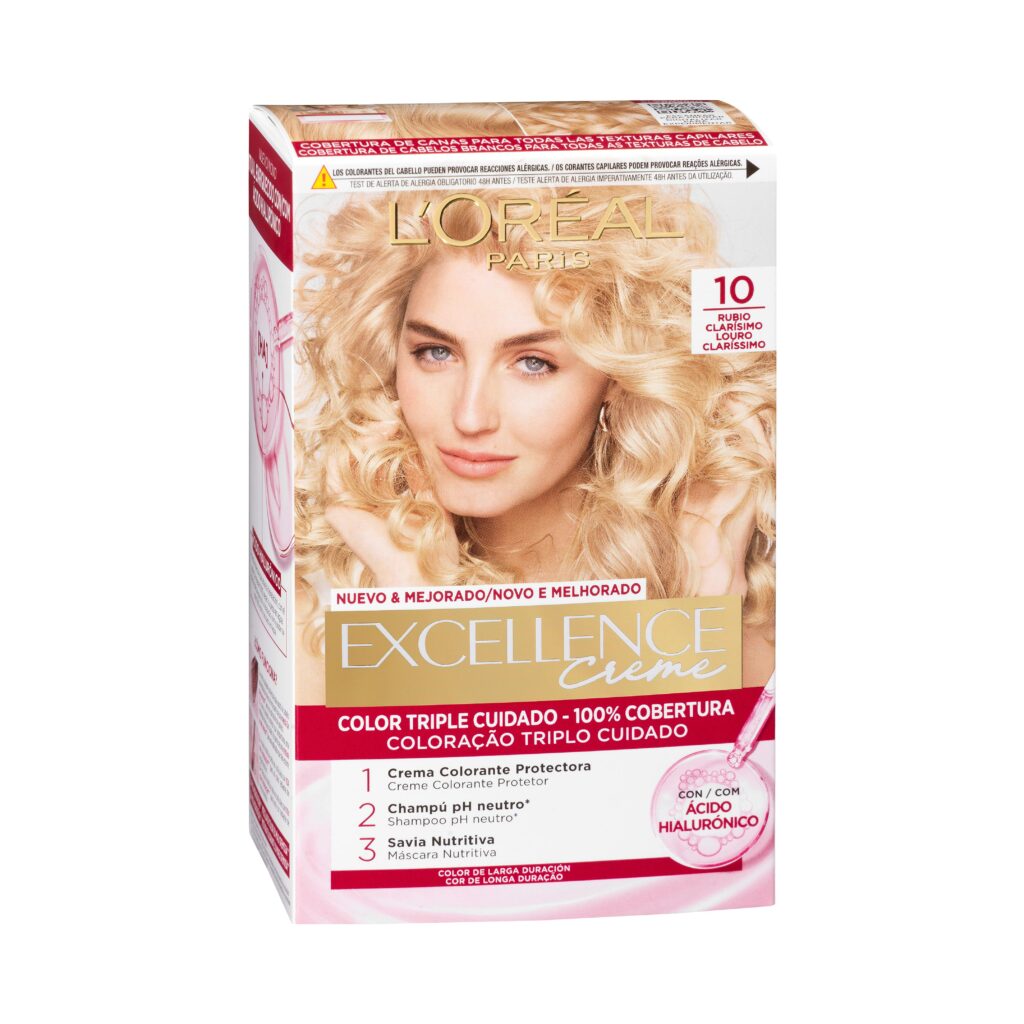 Coloración permanente L'Oréal 10 rubio muy claro Excellence Creme