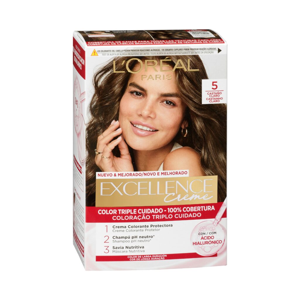 Coloración permanente L'Oréal 5 castaño claro Excellence Creme