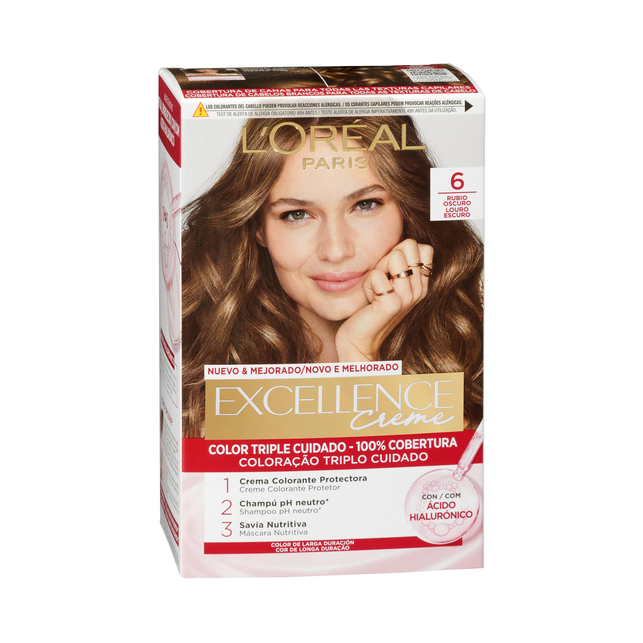 Coloración permanente L'Oréal 6 rubio oscuro Excellence Creme Mercadona