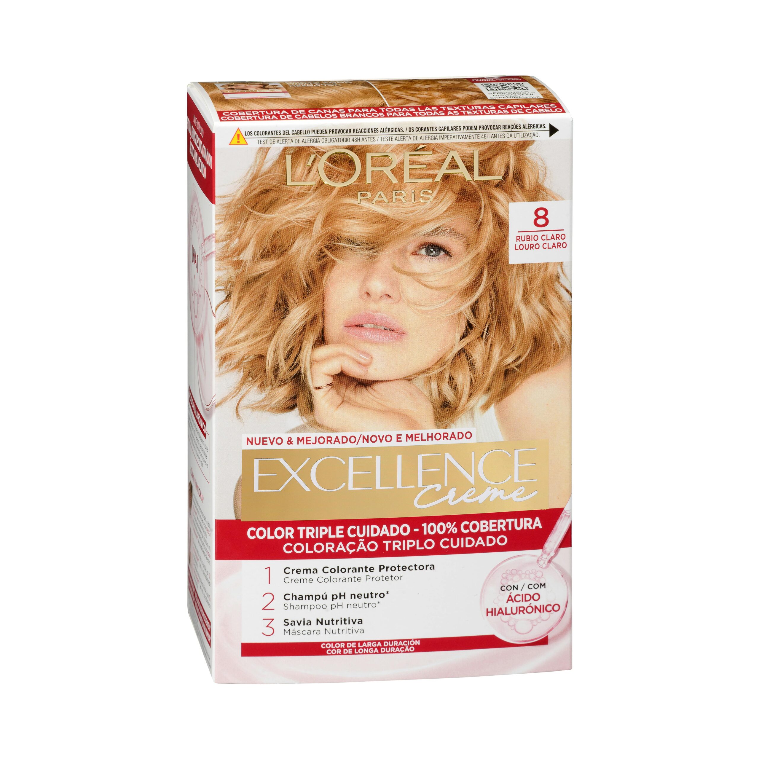 Coloración permanente L'Oréal 8 rubio claro Excellence Creme Mercadona
