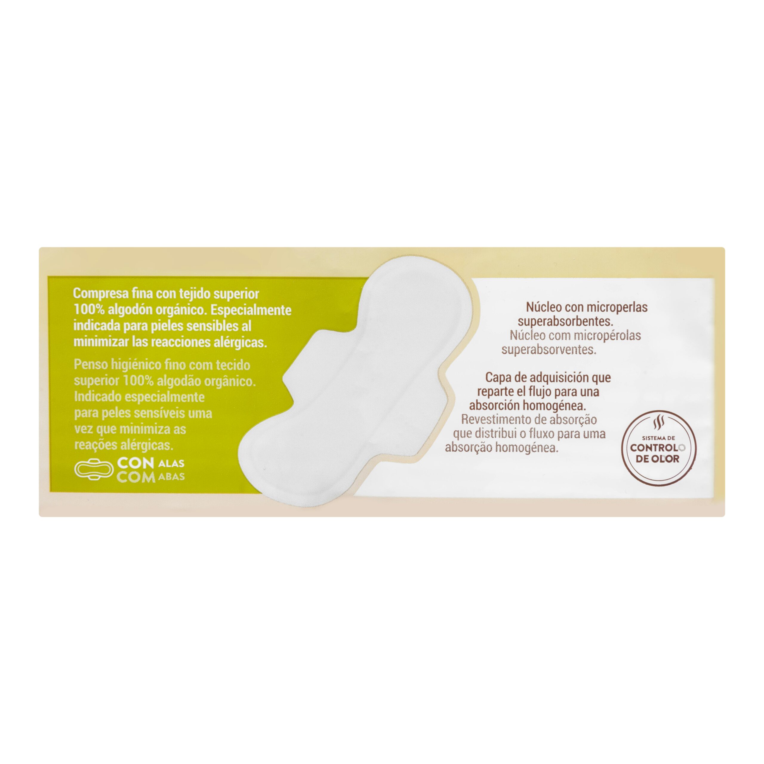 Etiqueta Compresa con alas normal Deliplus Cotton
