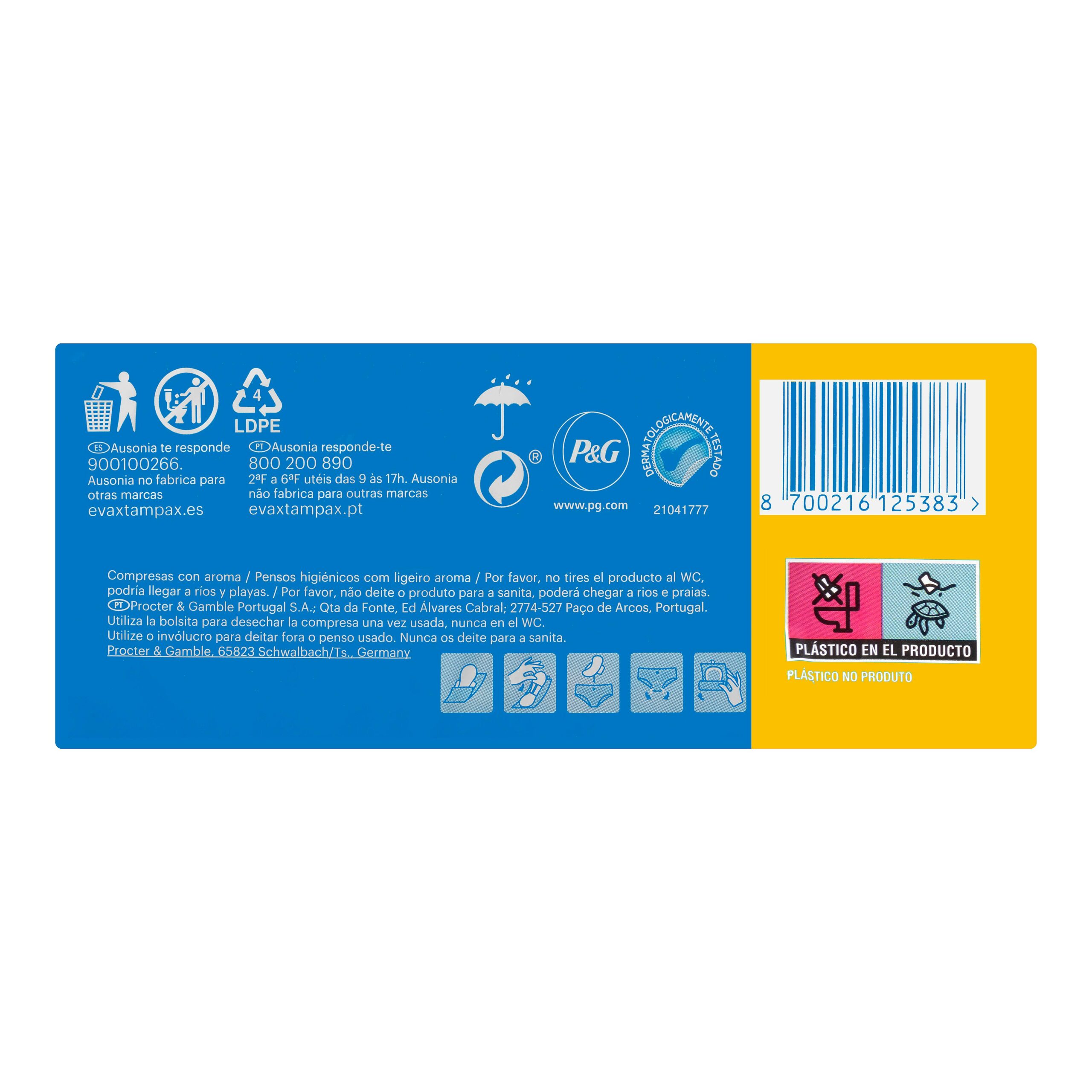 Etiqueta Compresa con alas super Evax cotton like fresh