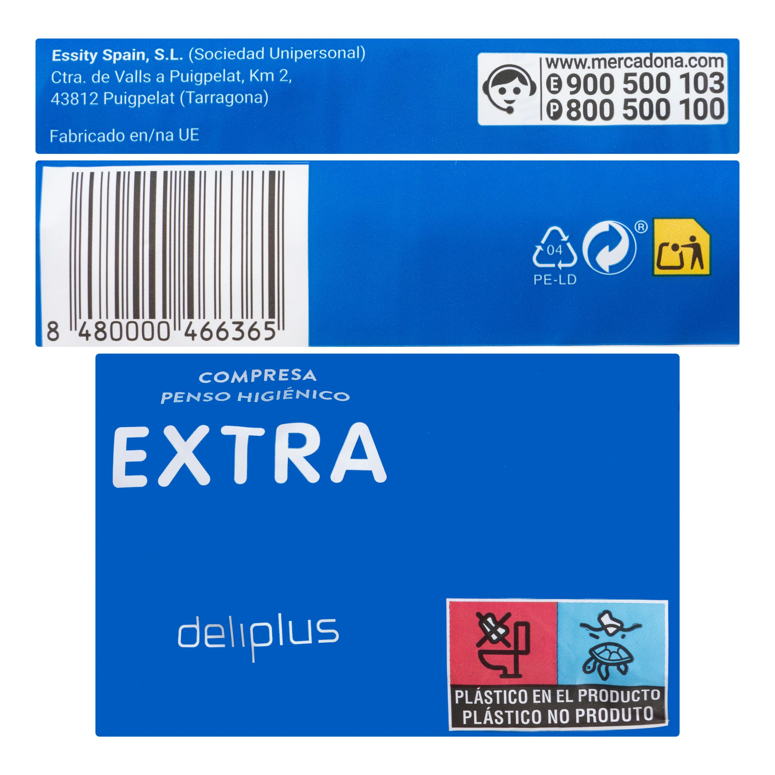 Etiqueta Compresa sin alas extraplana Deliplus