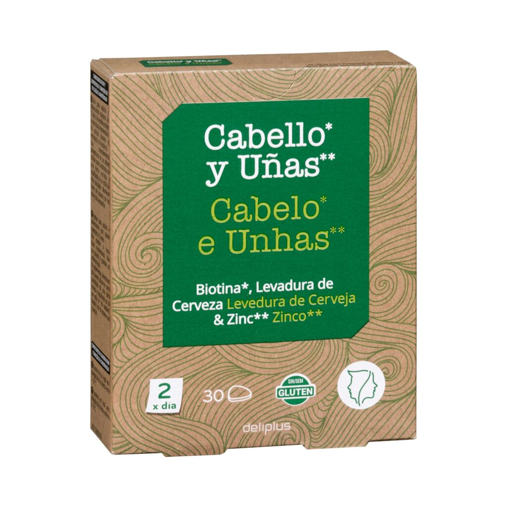 Comprimidos cabello y uñas Deliplus contiene Biotina