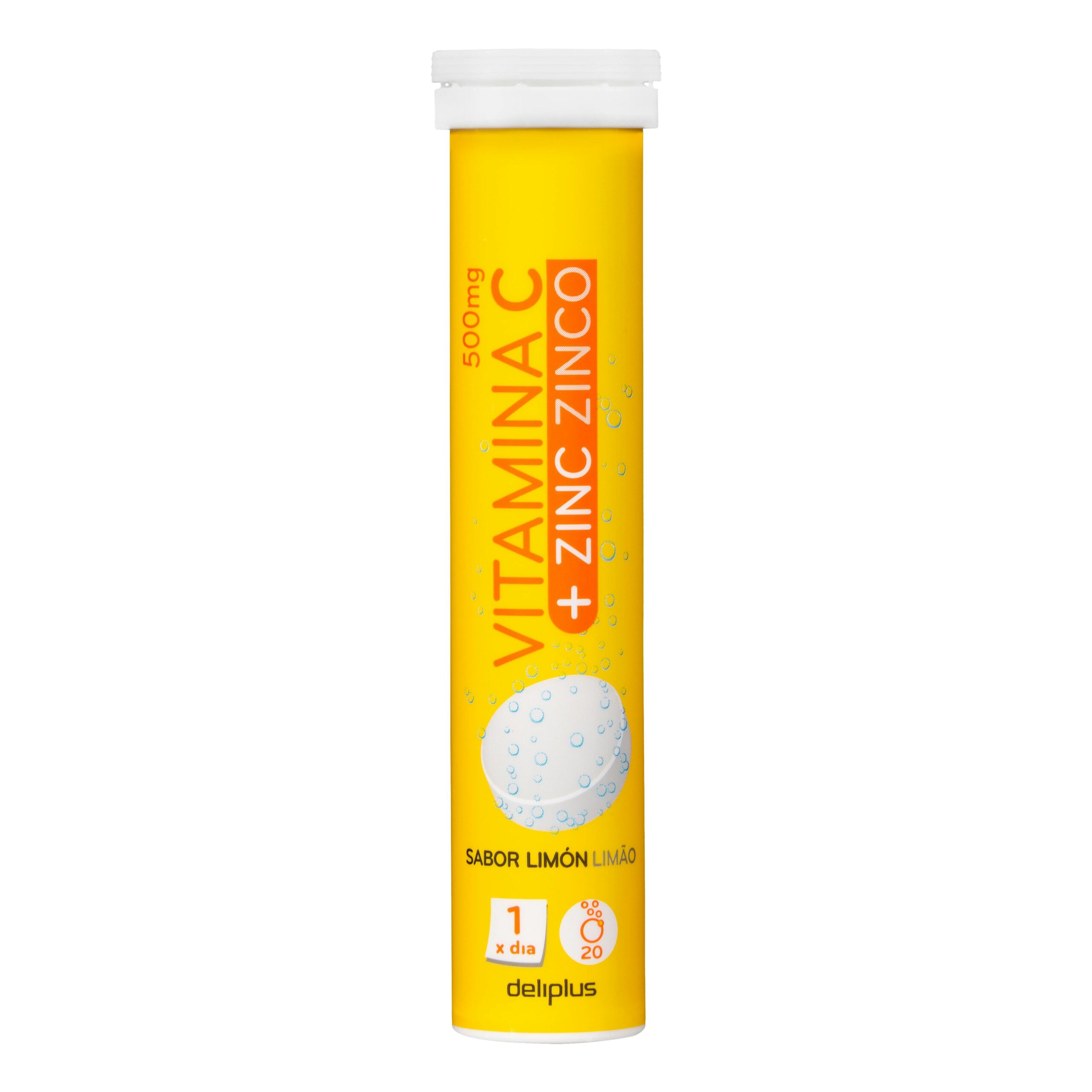 Comprimidos efervescentes vitamina C y zinc Deliplus sabor limón Mercadona
