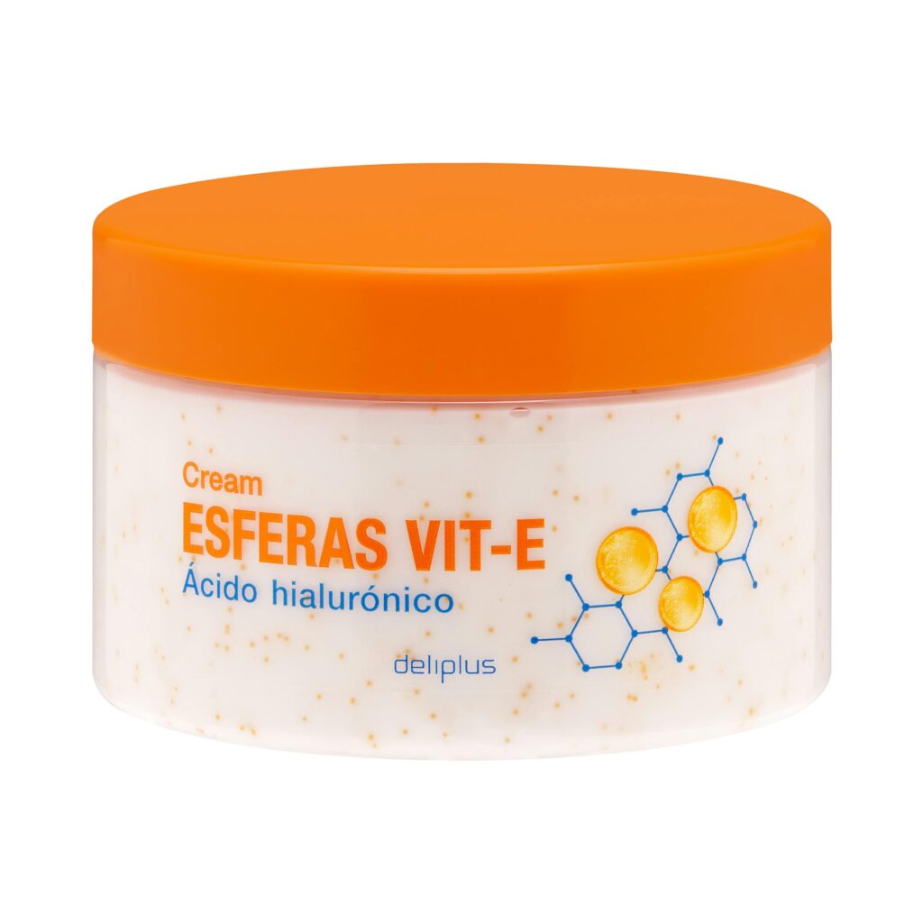 Crema corporal hidratante Esferas VIT-E Deliplus con ácido hialurónico todo tipo de piel