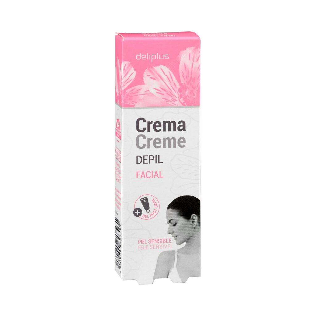 Crema depilatoria facial Deliplus piel sensible con gel post depilación 10 ml