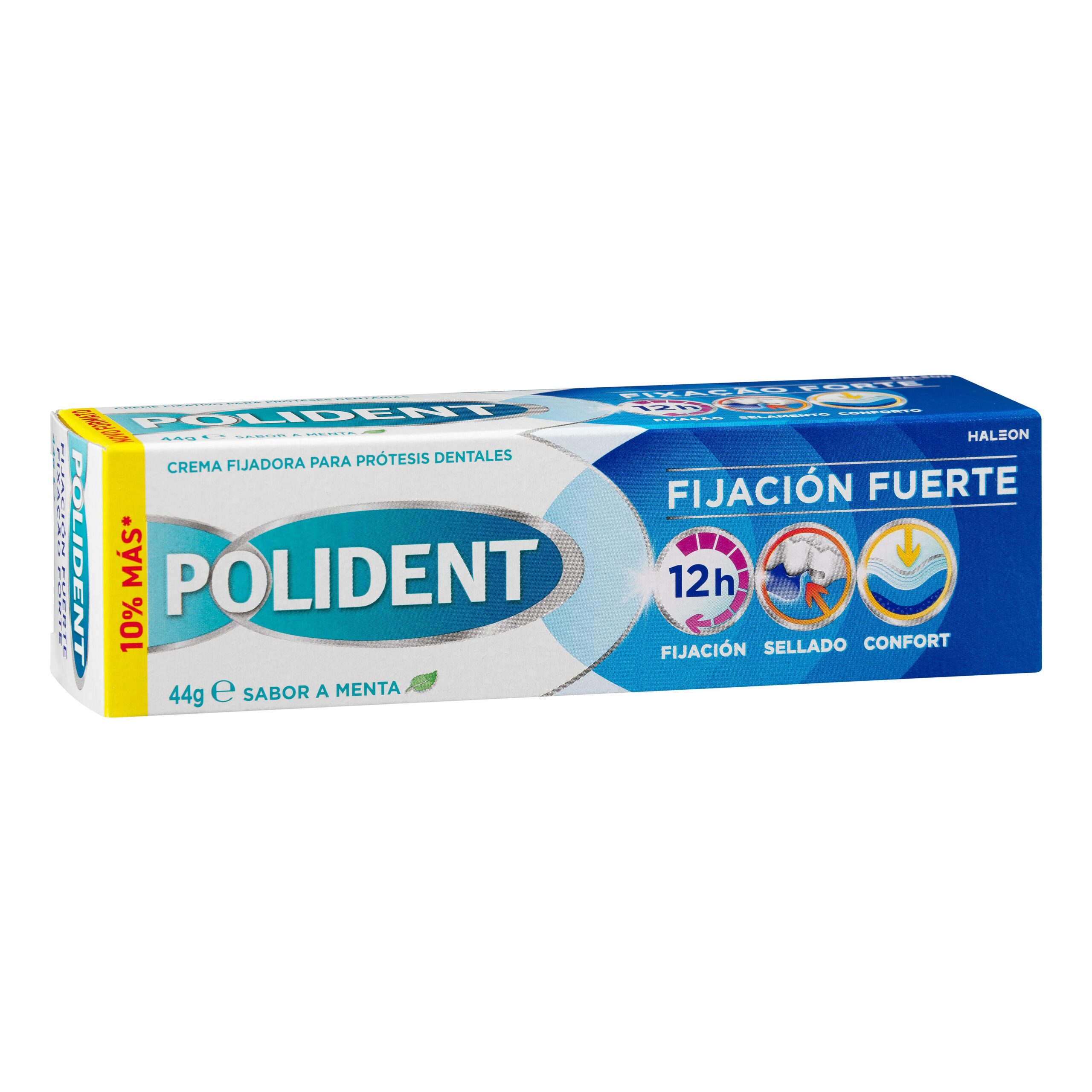 Crema fijadora prótesis dentales Polident fijación fuerte Mercadona