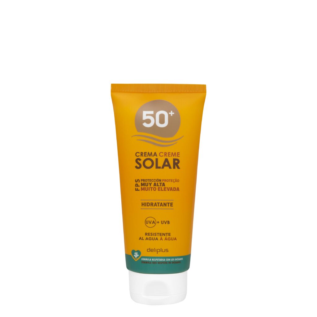 Crema protección solar Deliplus FPS 50+ resistente al agua