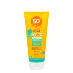 Crema protección solar infantil FPS 50+ Deliplus para pieles sensibles y atópicas resistente al agua