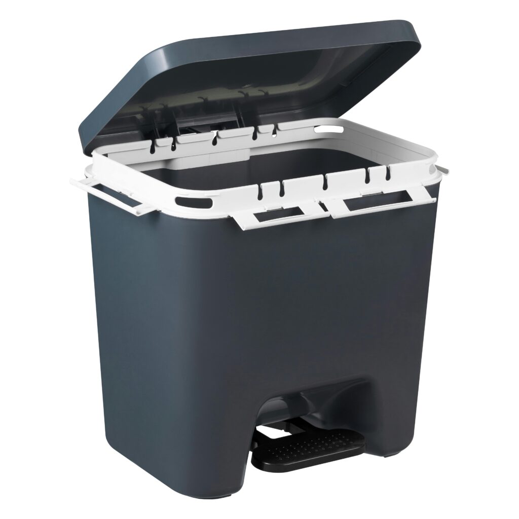 Cubo de basura reciclaje 50L o 30L + 10L + 10L Bosque Verde 44.5 x 44.5 x 37 cm para separar