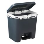 Cubo de basura reciclaje 50L o 30L + 10L + 10L Bosque Verde 44.5 x 44.5 x 37 cm para separar
