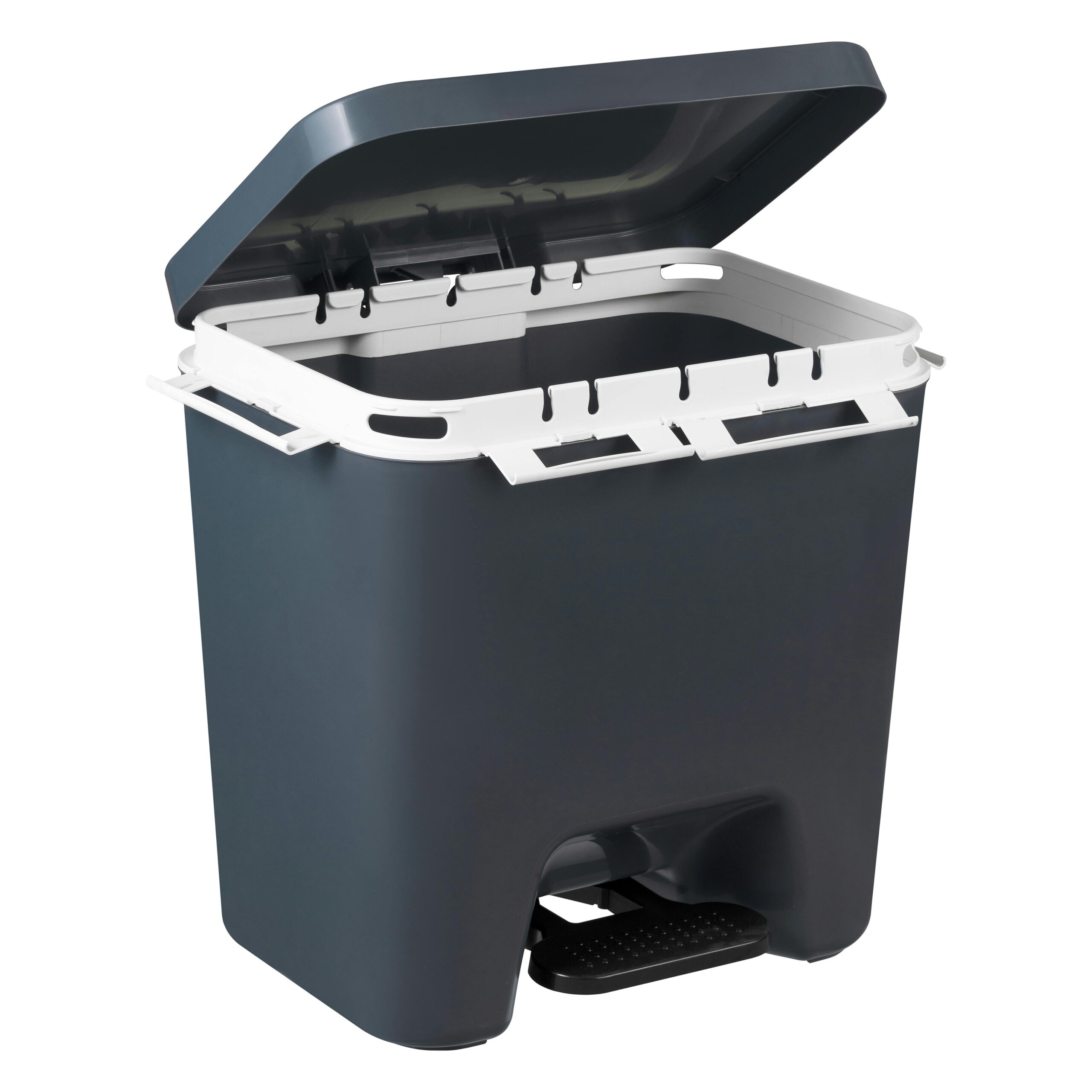 Cubo de basura reciclaje 50L o 30L + 10L + 10L Bosque Verde 44.5 x 44.5 x 37 cm para separar Mercadona