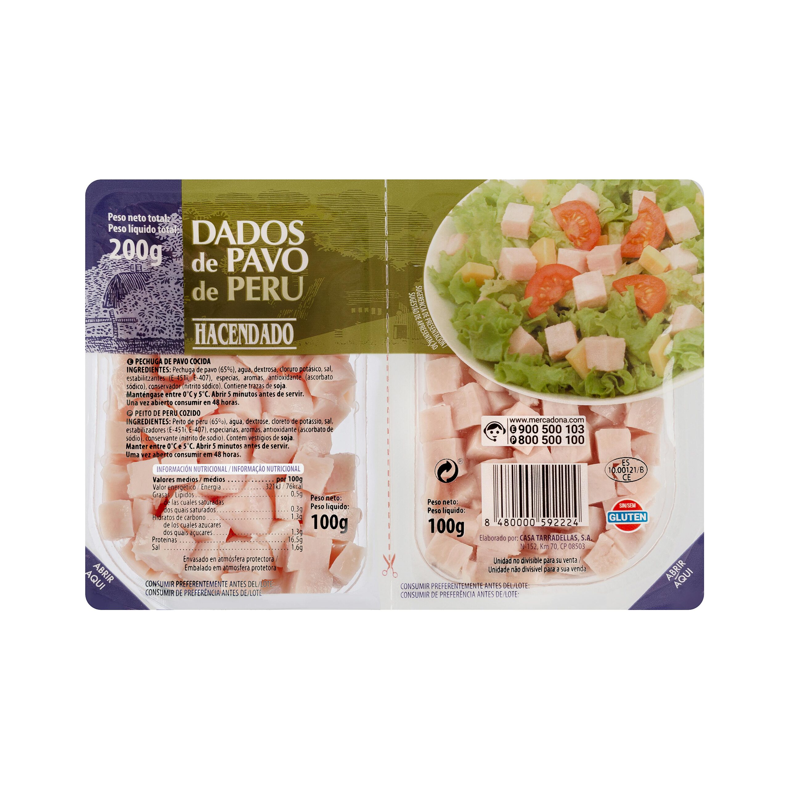 Dados de pavo Hacendado Mercadona