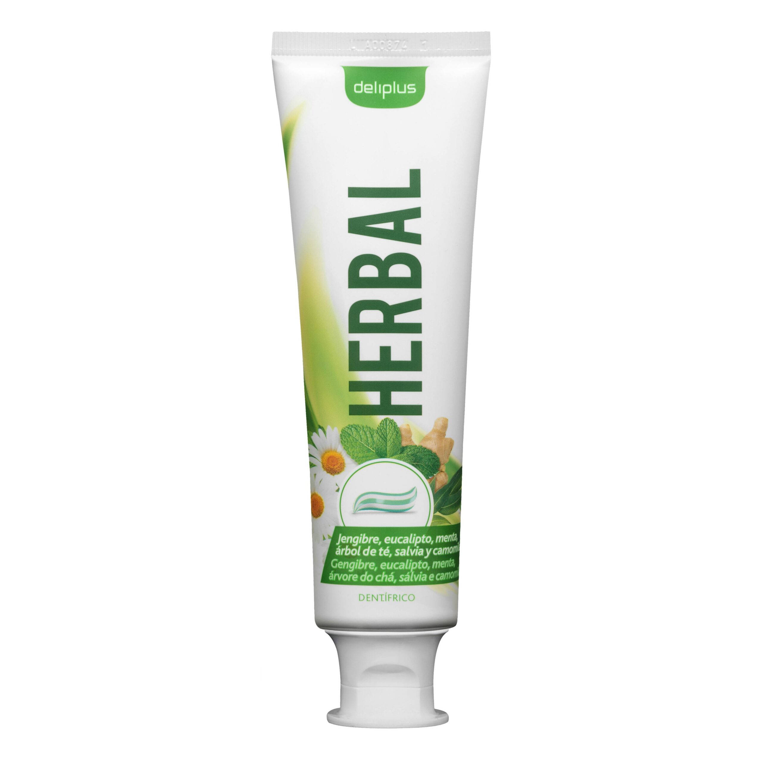 Dentífrico Herbal Deliplus jengibre, árbol de té, eucalipto, menta y camomila Mercadona