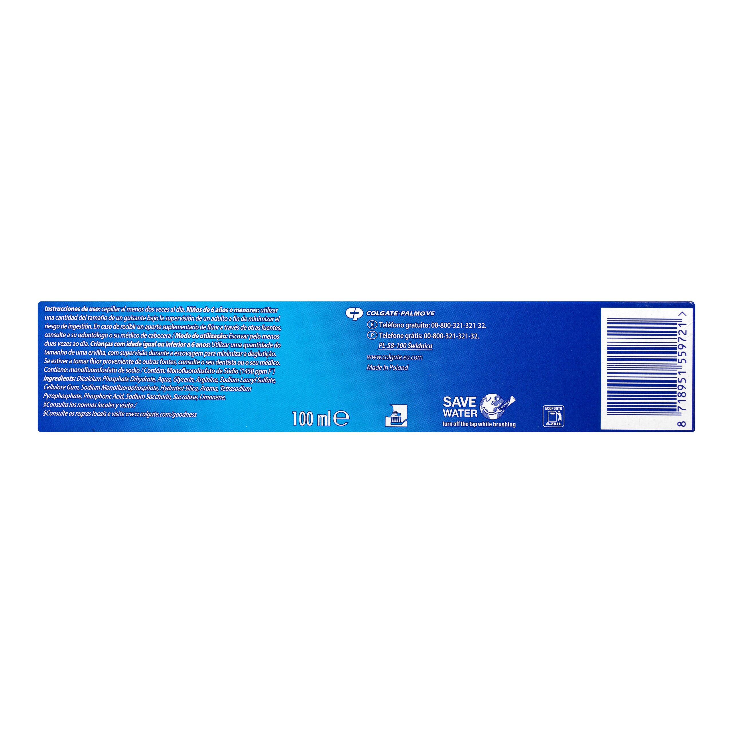 Etiqueta Dentífrico Protección Caries Colgate
