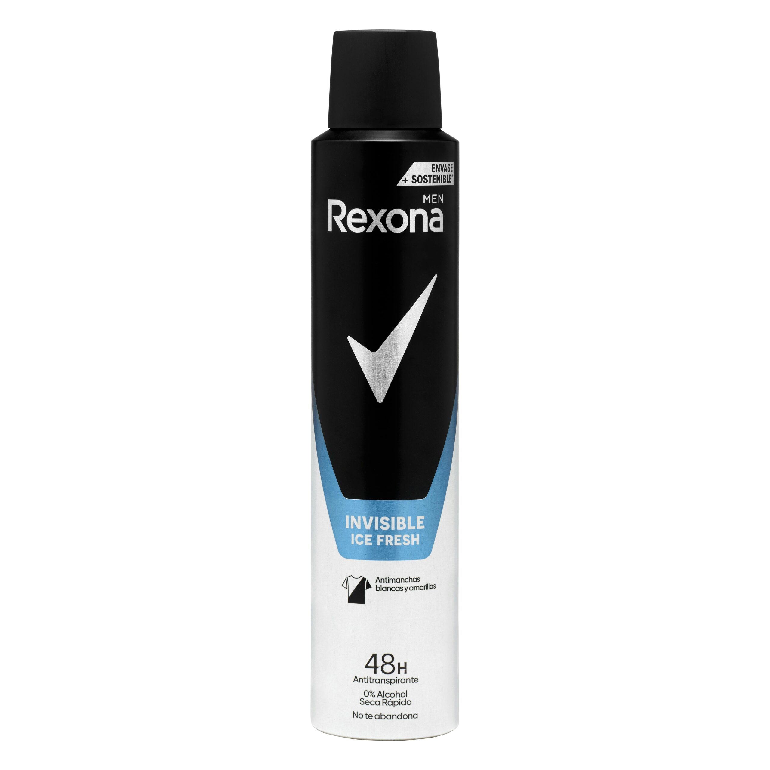 Desodorante invisible ice fresh Rexona Men antitranspirante y antimanchas 0% alcohol Mercadona