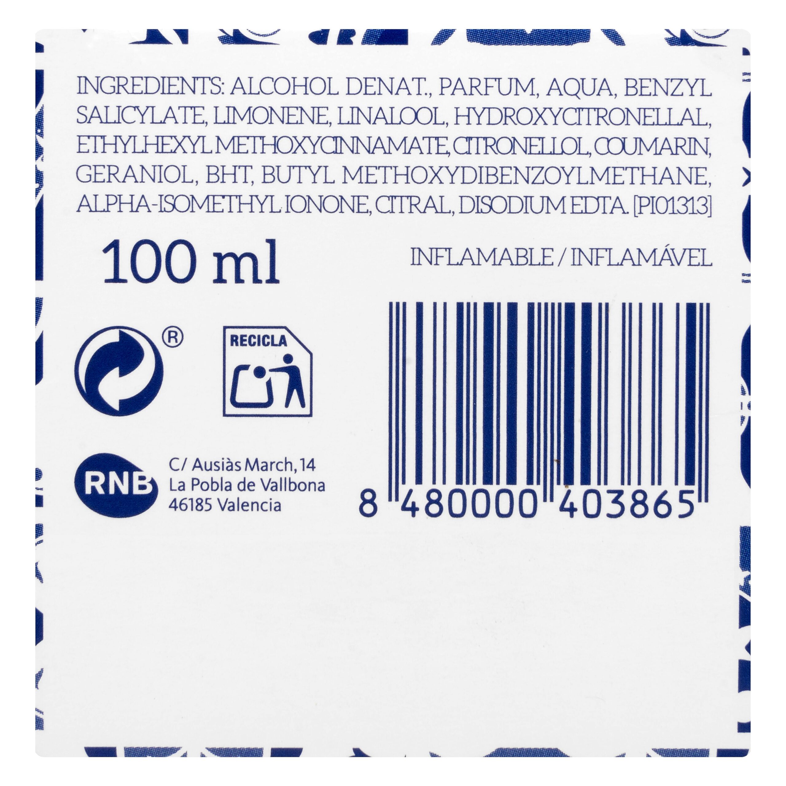 Etiqueta Eau de parfum hombre Blue Shine