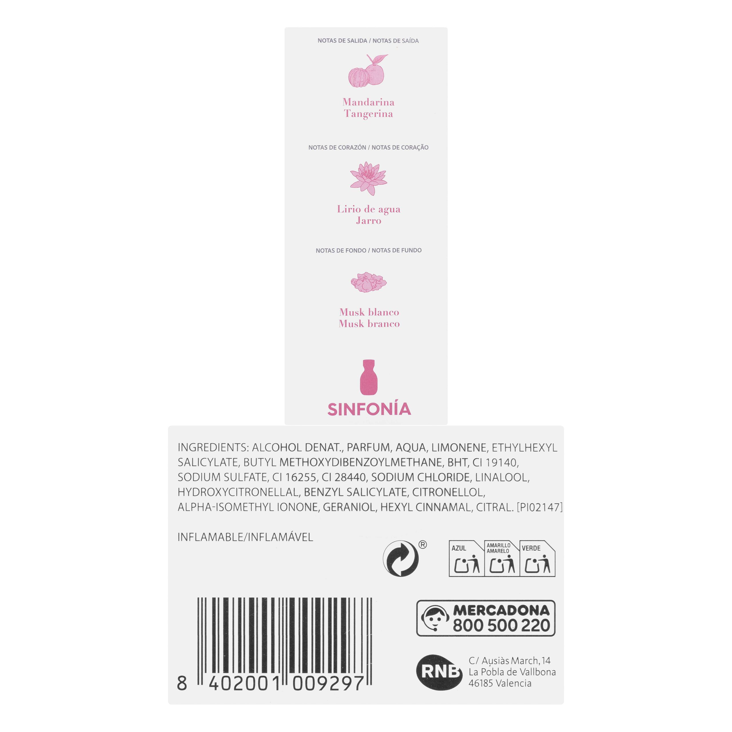 Etiqueta Eau de parfum mujer Como Tú Sinfonía