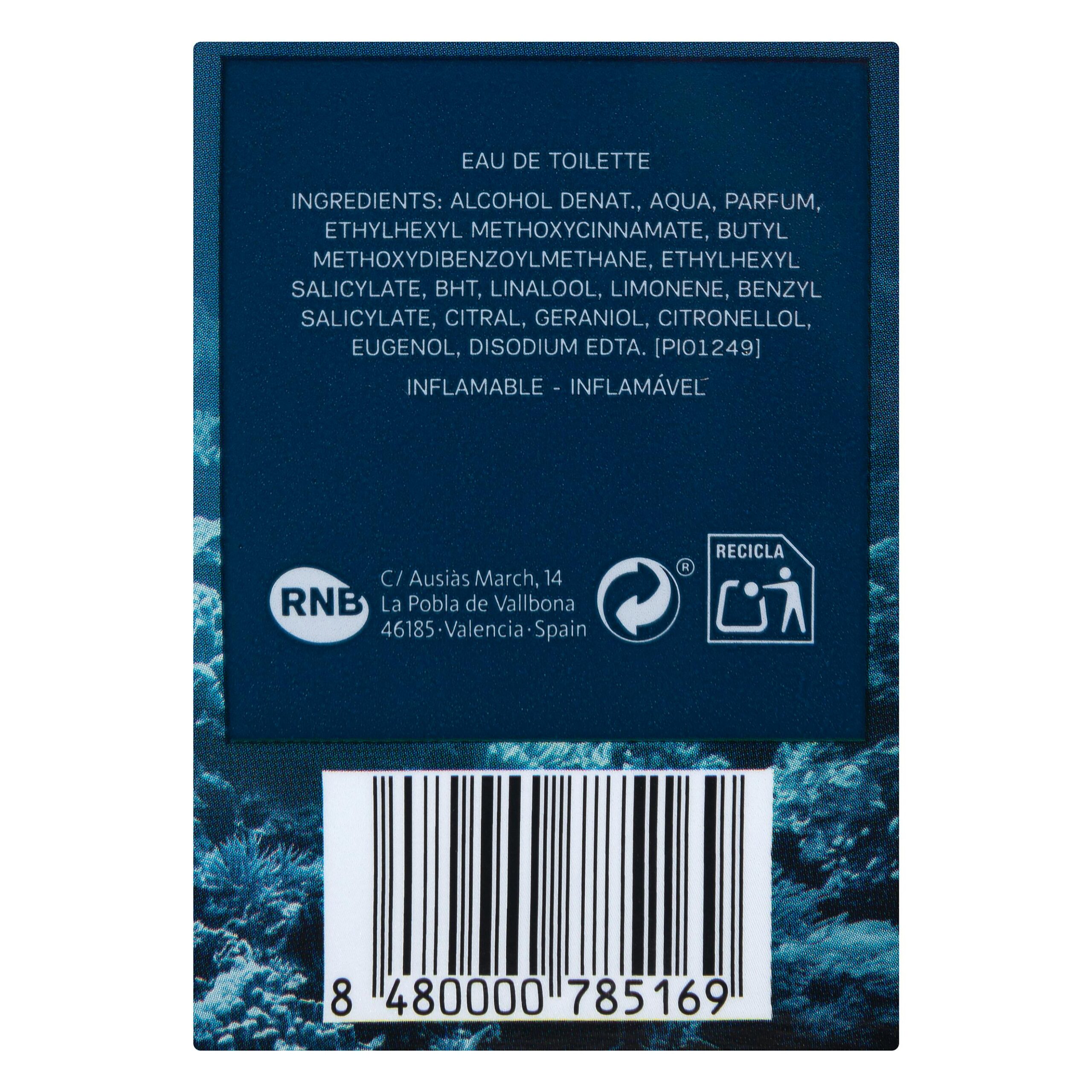 Etiqueta Eau de toilette hombre Capítulo Marino