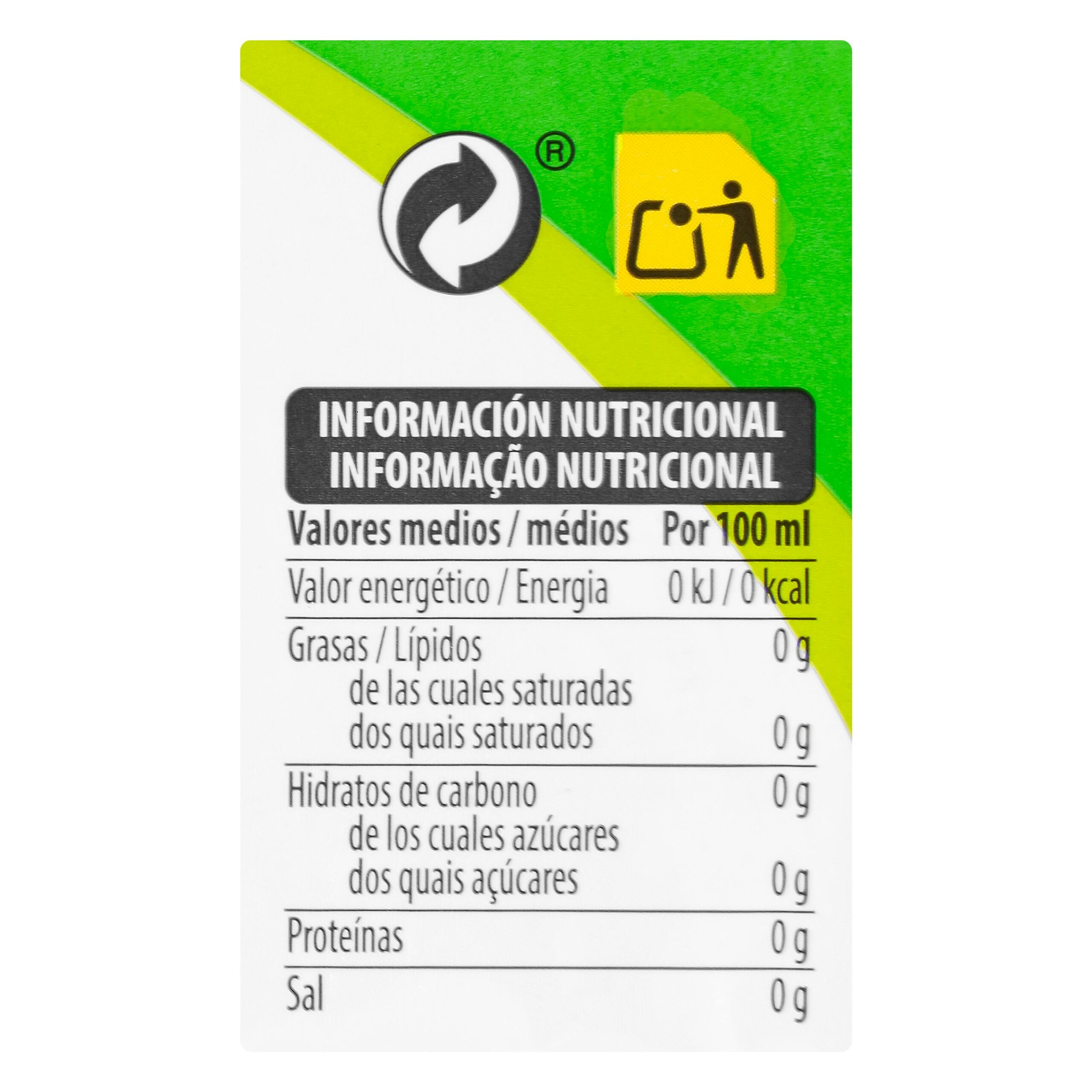 Etiqueta Edulcorante líquido stevia Hacendado