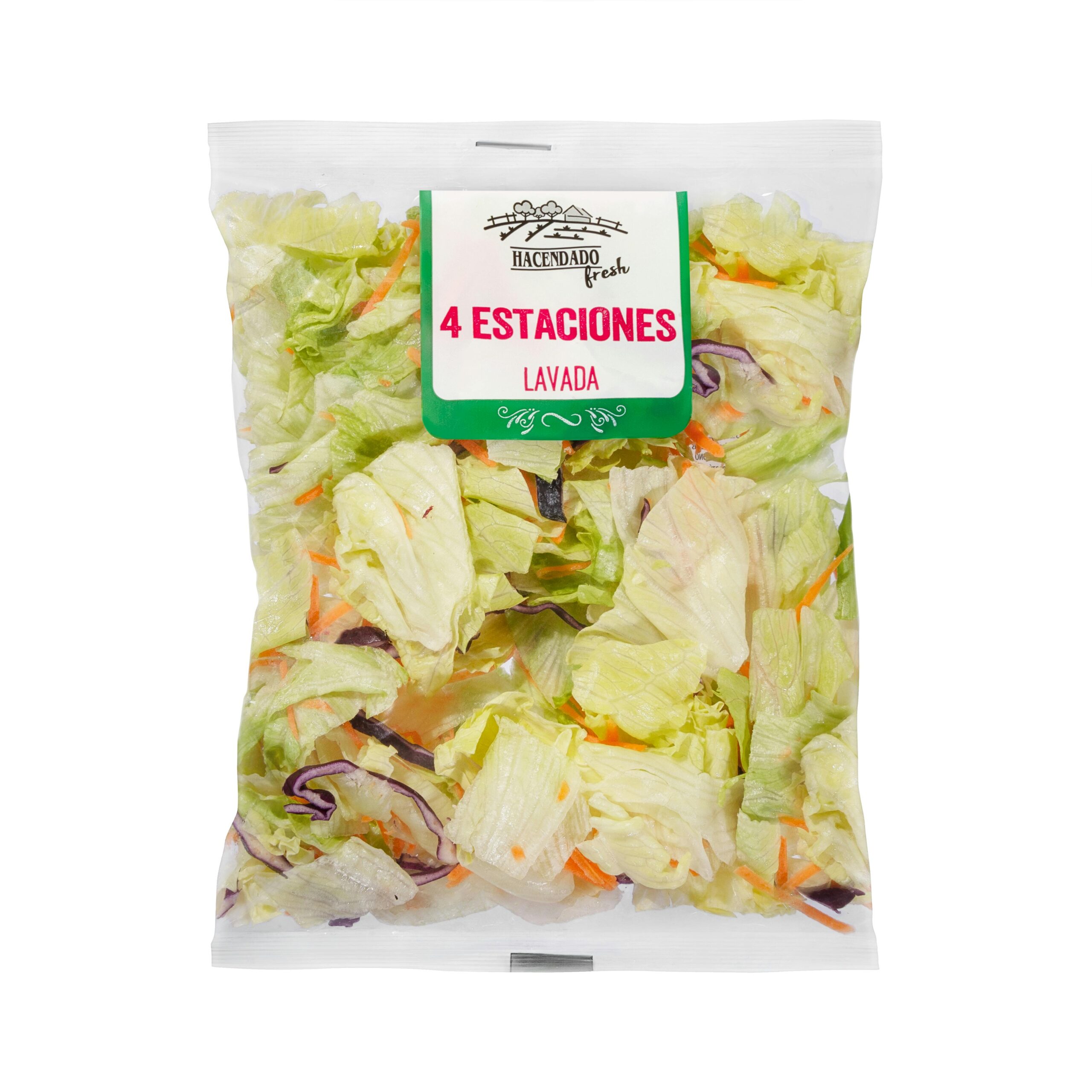 Ensalada mezcla 4 estaciones compuesta por lechuga iceberg, zanahoria y col lombarda Mercadona