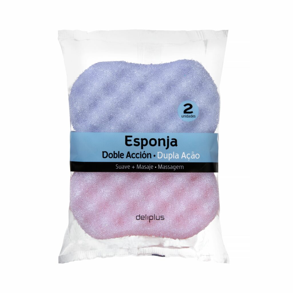 Esponja de baño doble acción suave masaje Deliplus