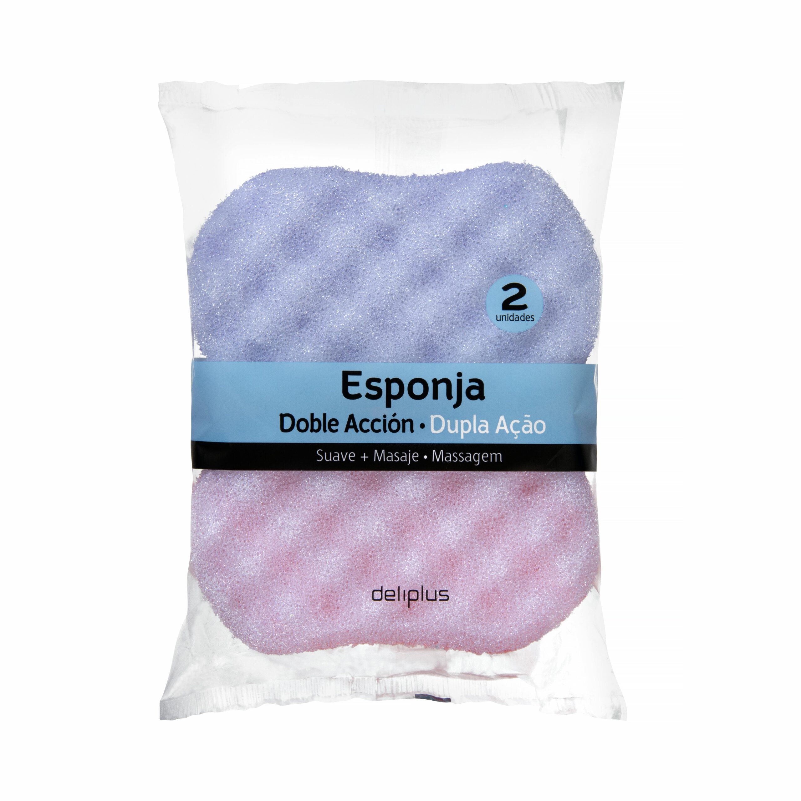 Esponja de baño doble acción suave masaje Deliplus Mercadona