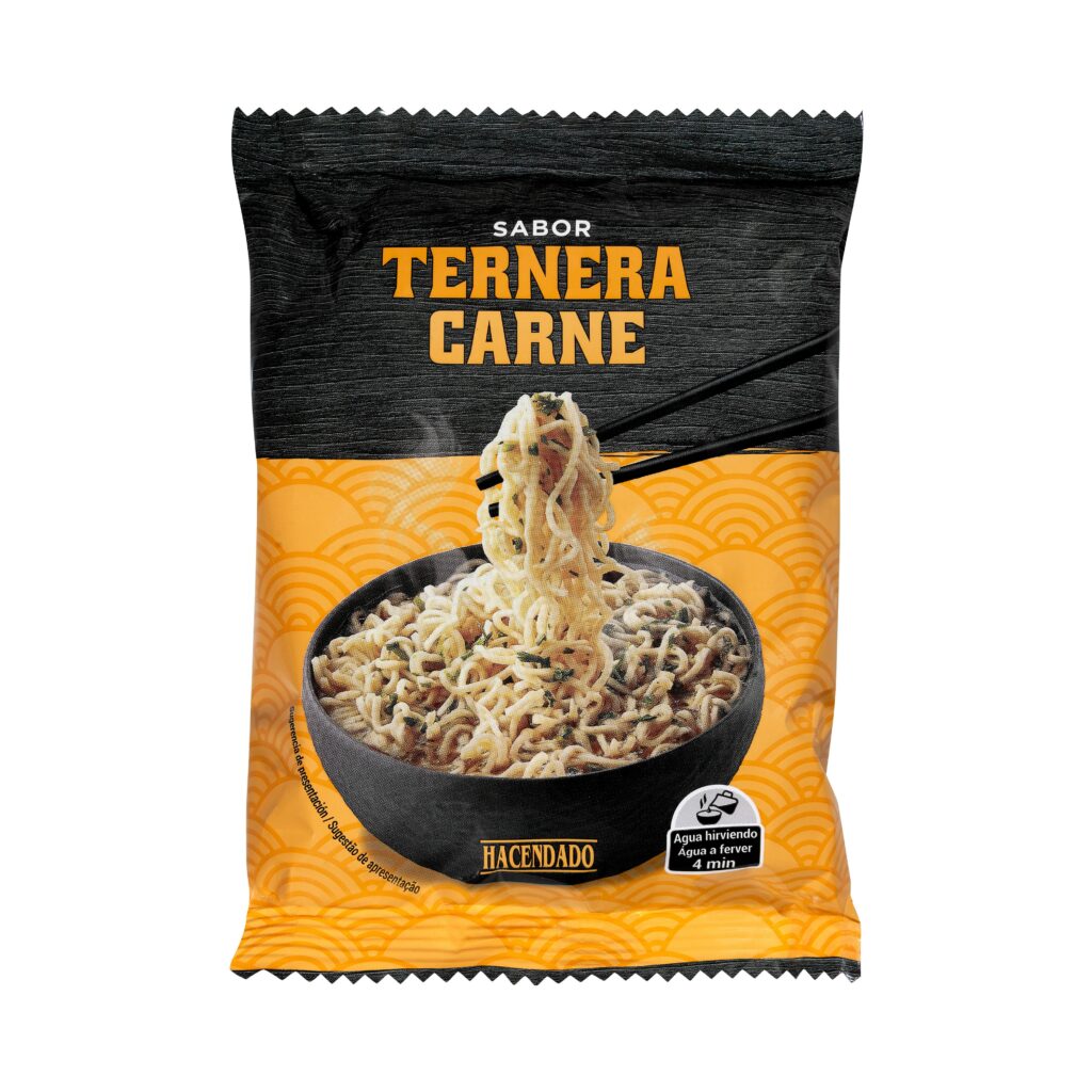 Fideos orientales sabor ternera asada Hacendado