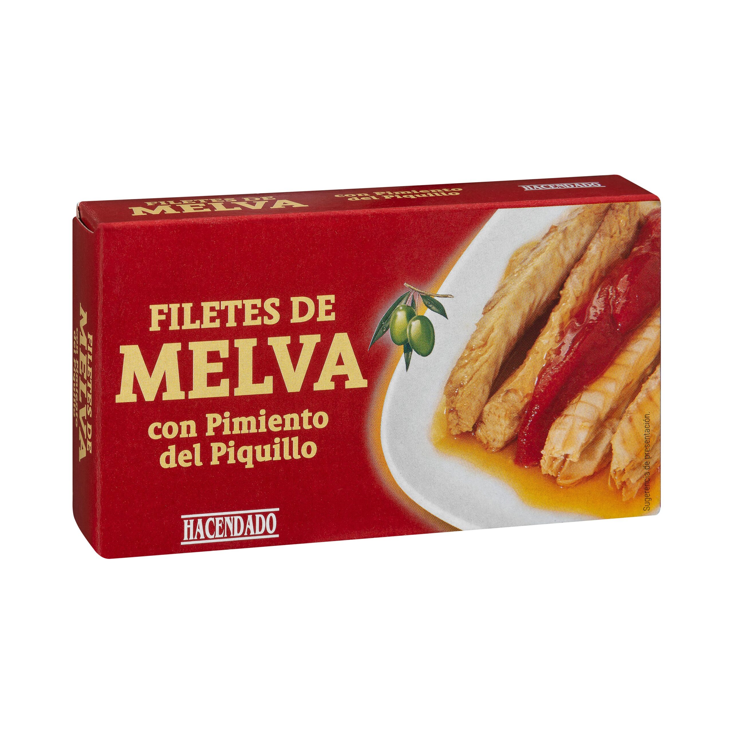 Filetes de melva canutera con pimientos del piquillo Hacendado en aceite de oliva Mercadona