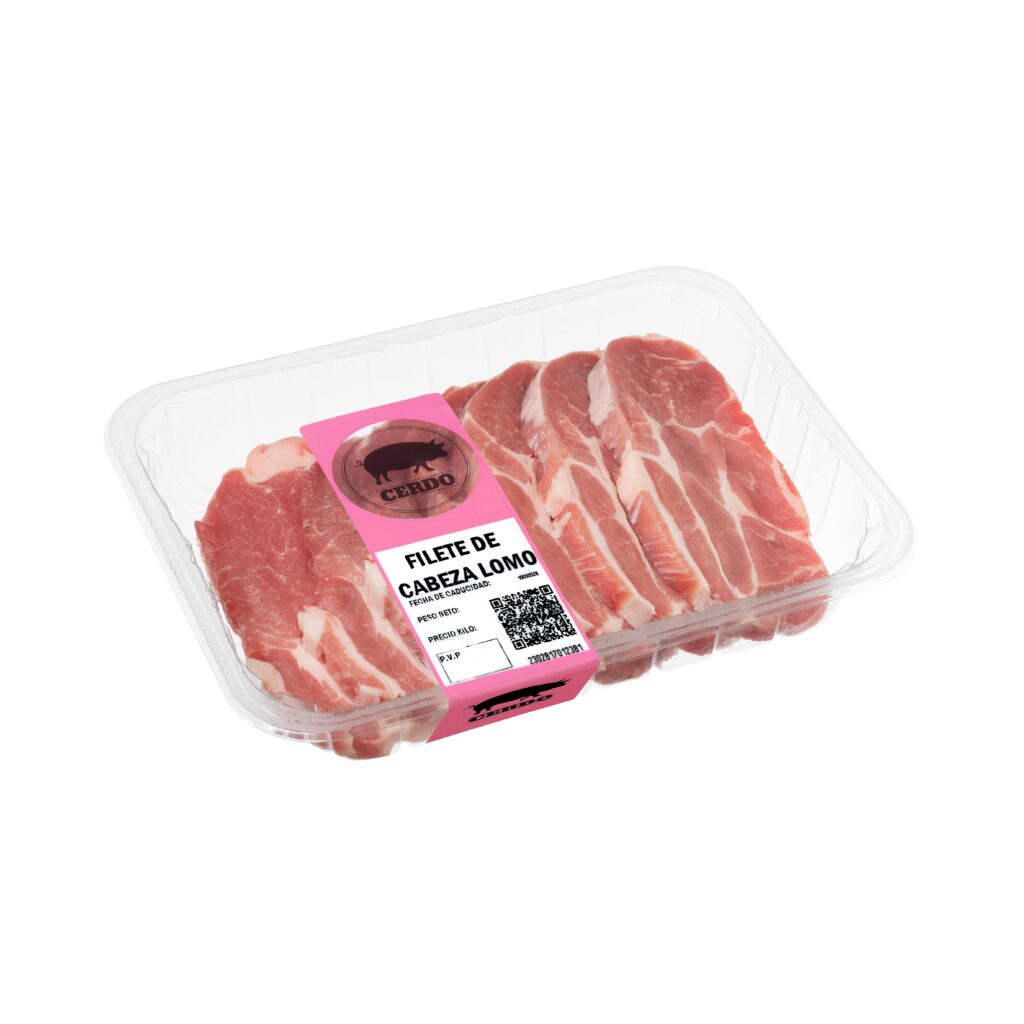 Filetes lomo de cerdo cabeza