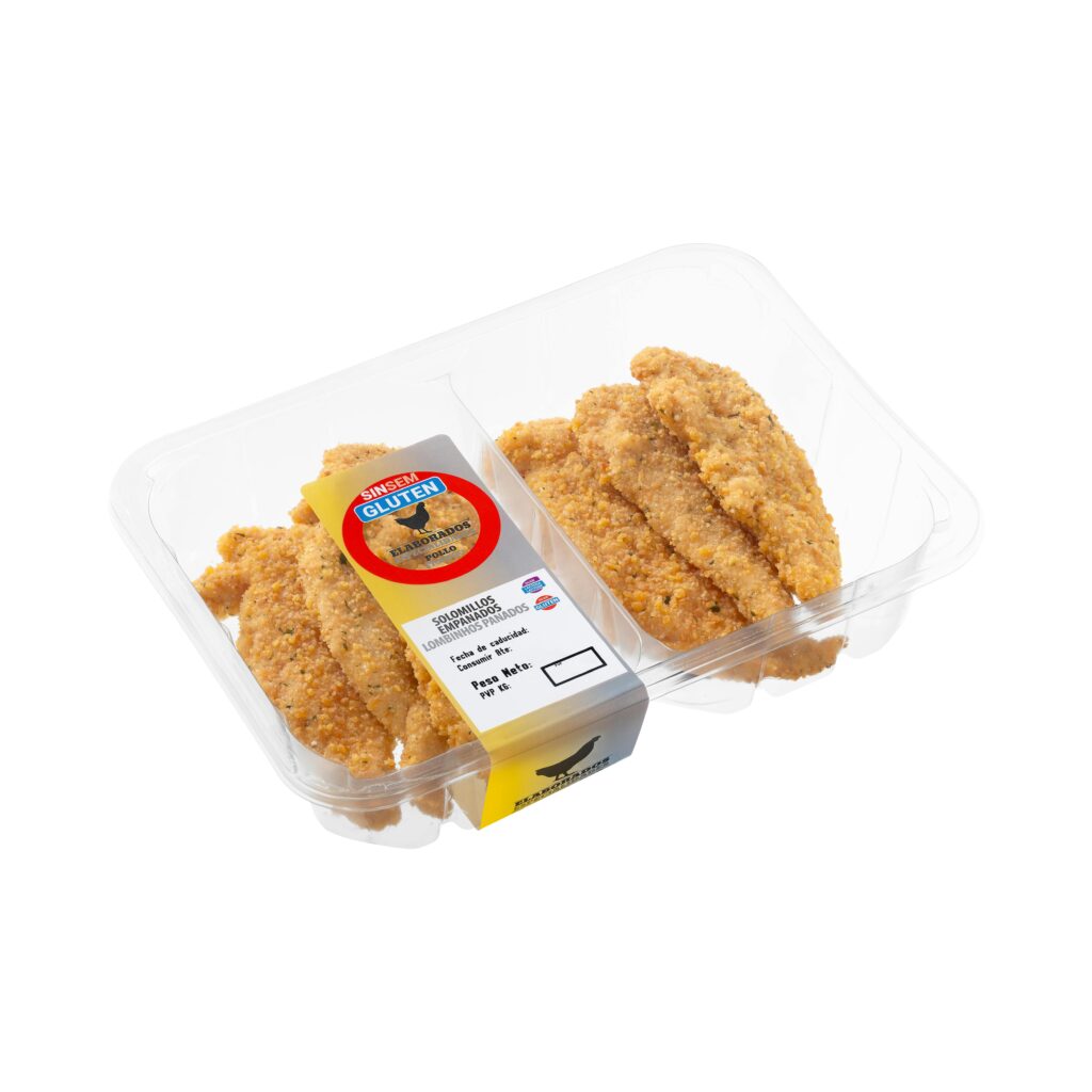 Filetes solomillos de pollo marinados empanados sin gluten