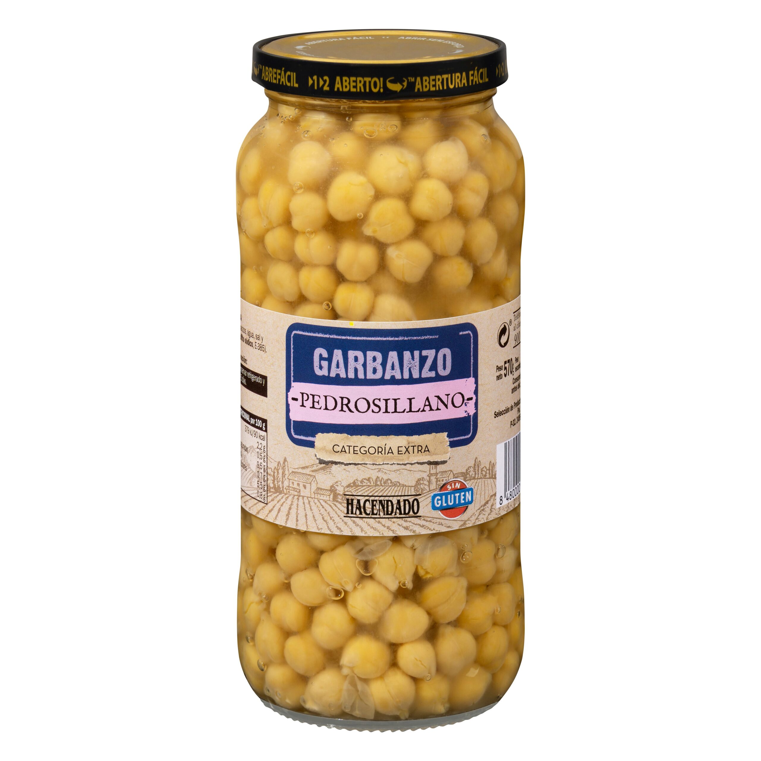 Garbanzo cocido pedrosillano Hacendado categoría extra Mercadona