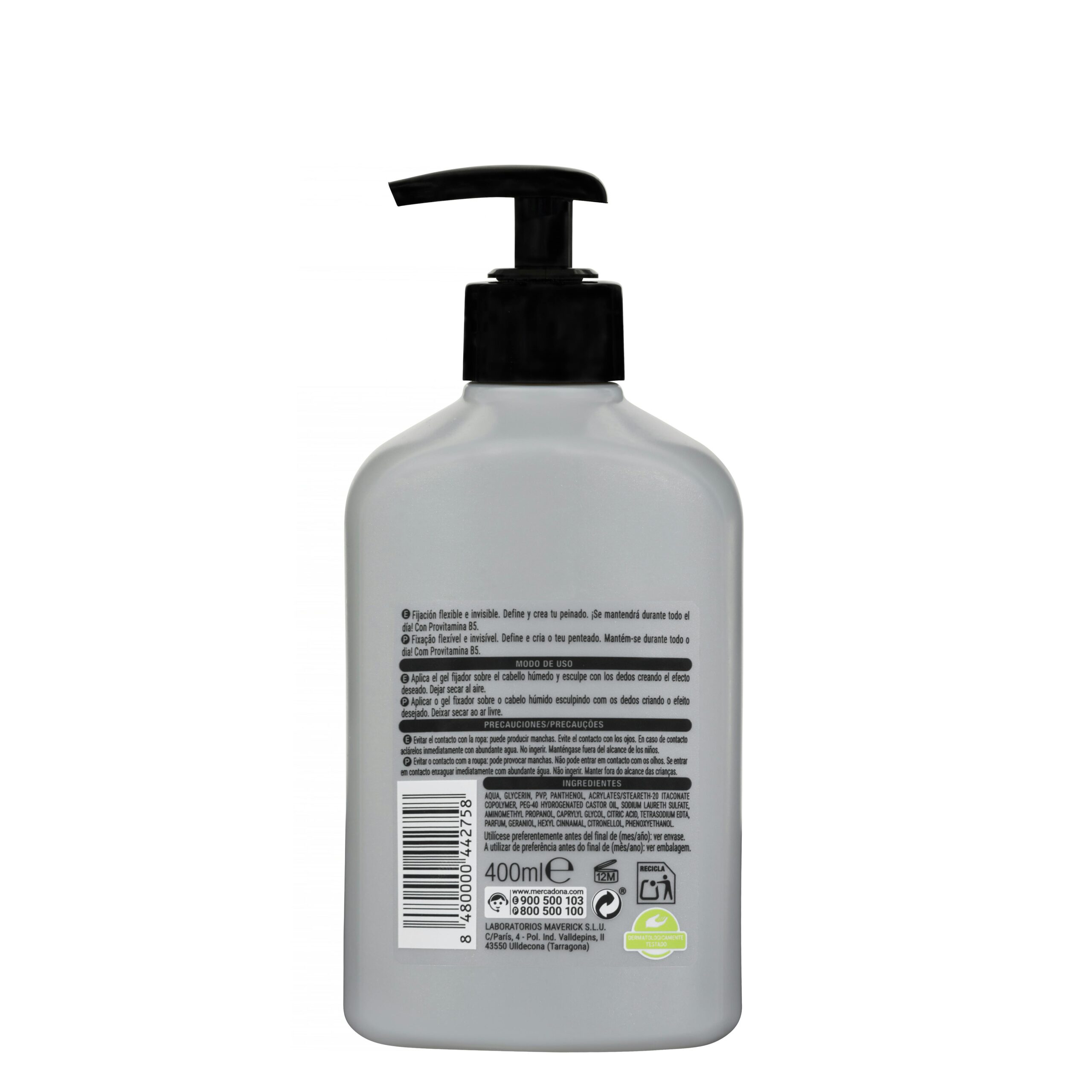 Etiqueta Gel fijador cabello Forte Deliplus fijación 3 ProFix